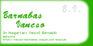 barnabas vancso business card