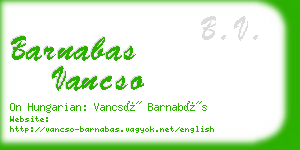 barnabas vancso business card